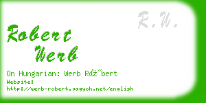 robert werb business card